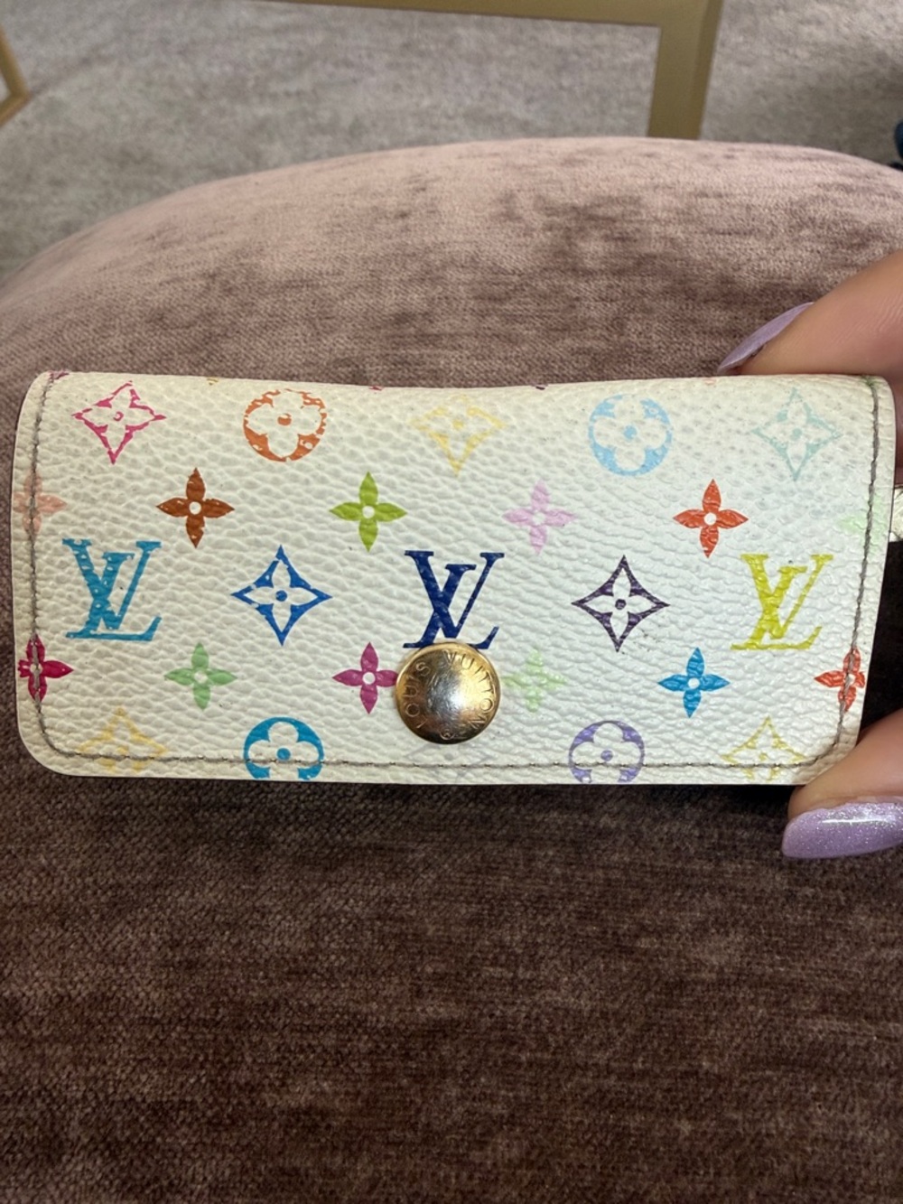Louis Vuitton White Multicolor Monogram Key Case - Picture 2 of 16